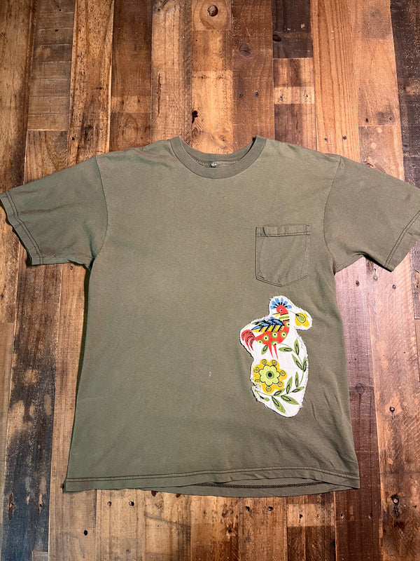 Applique Tee - Brown - Large