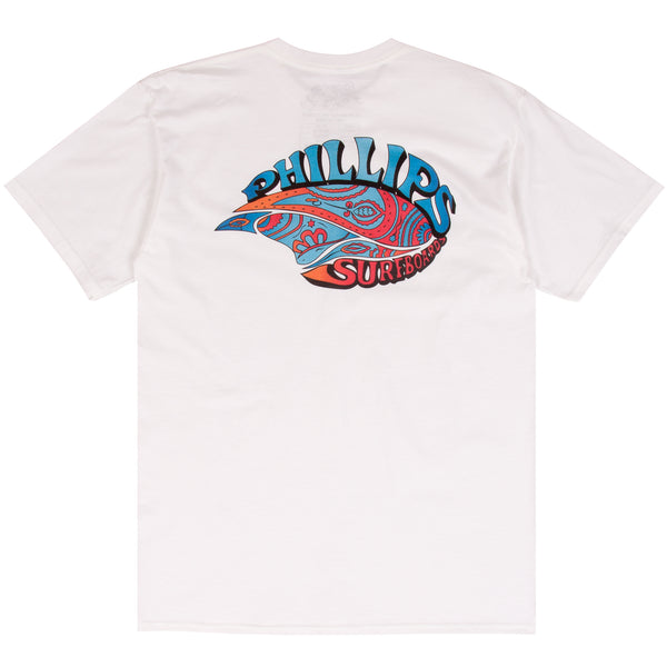 Jim Phillips white surf t-shirt design