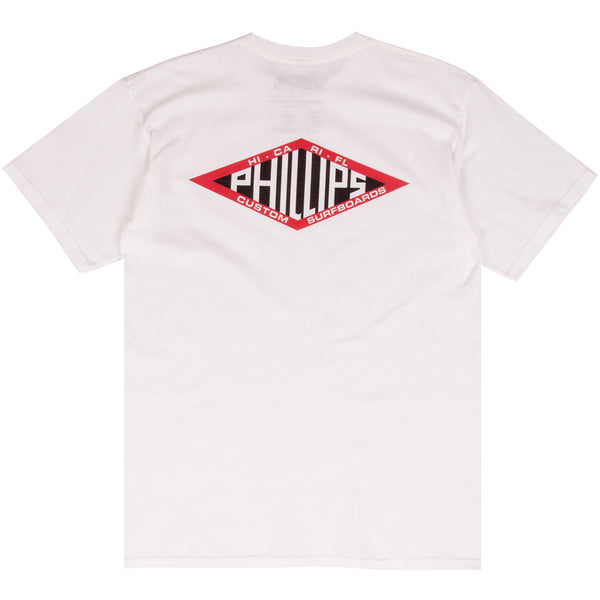 Jim Phillips white surf t-shirt design
