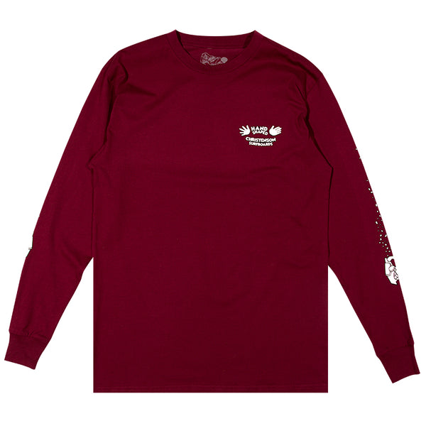 Chris Christenson Kapus Hand Shaped Maroon Longsleeve T-Shirt Front
