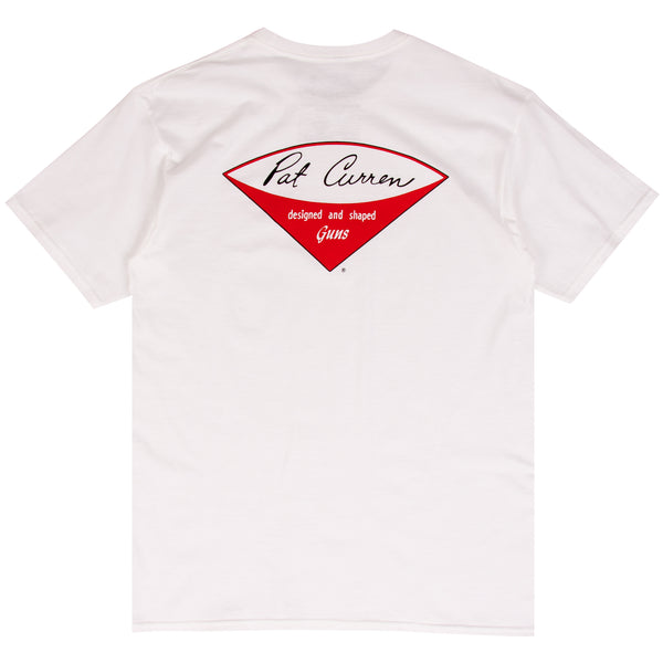 Pat Curren white surf t-shirt design