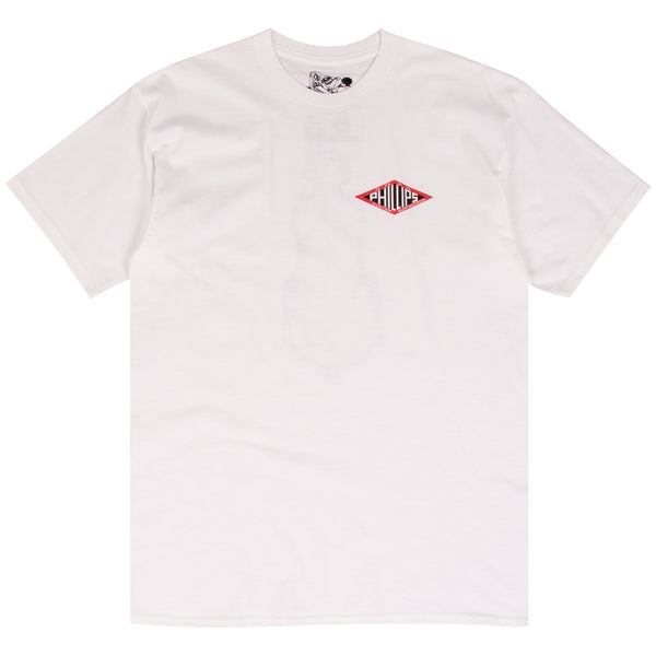 Jim Phillips white surf t-shirt design