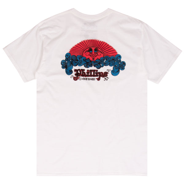 Jim Phillips white surf t-shirt design