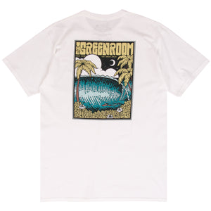 Rich Pavel white Greenroom surf t-shirt designed by Tyler Warren