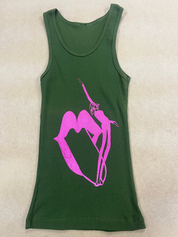 Ando - Green - Small Women's Baby RibTank