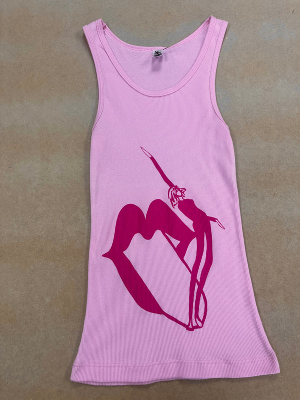 Ando - Pink - Medium Women's Baby Rib Tank