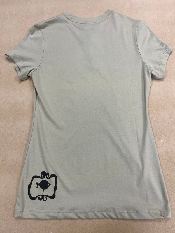 Ando - Grey/Olive Green - Large Women's Tee