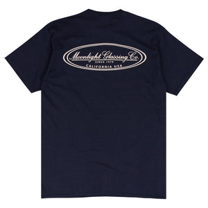 Moonlight Glassing Co. navy surf t-shirt design
