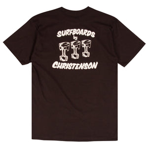 Chris Christenson black surf t-shirt design