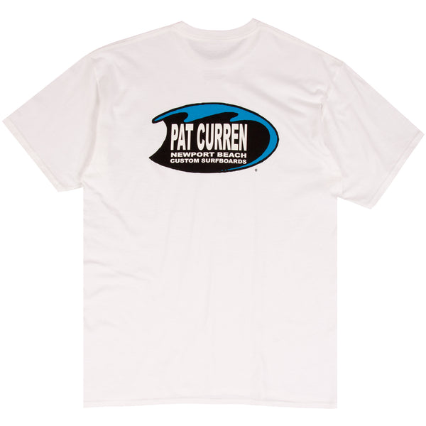 Pat Curren white surf t-shirt design